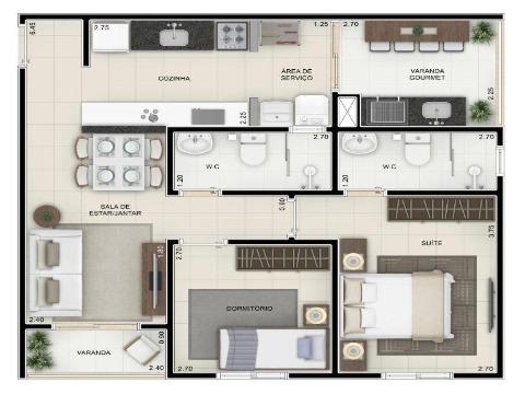 Apartamento à venda com 3 quartos, 51m² - Foto 16