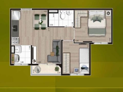 Apartamento à venda com 2 quartos, 37m² - Foto 3