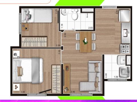 Apartamento à venda com 2 quartos, 35m² - Foto 2