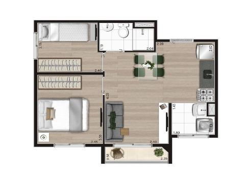 Apartamento à venda com 2 quartos, 38m² - Foto 2