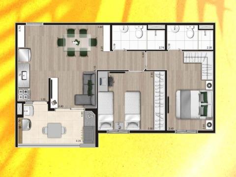 Apartamento à venda com 2 quartos, 50m² - Foto 2