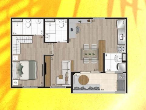 Apartamento à venda com 2 quartos, 50m² - Foto 3