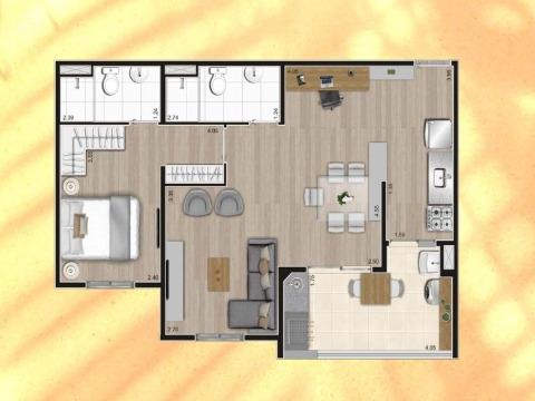 Apartamento à venda com 2 quartos, 50m² - Foto 4