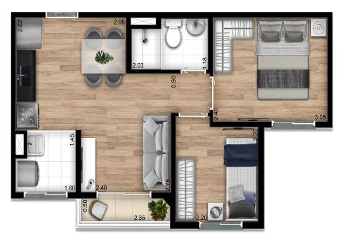 Apartamento à venda com 2 quartos, 37m² - Foto 3