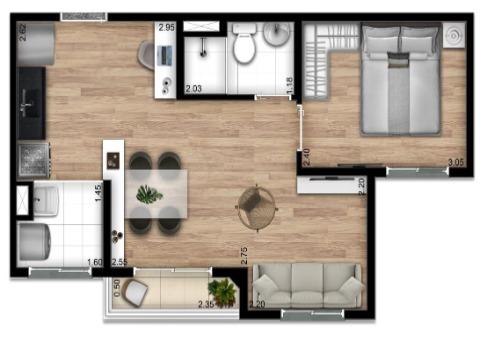 Apartamento à venda com 2 quartos, 37m² - Foto 4