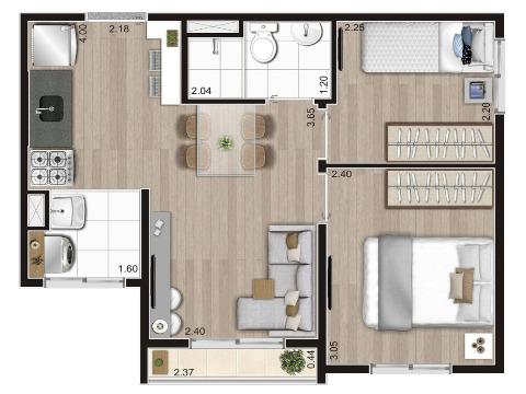 Apartamento à venda com 2 quartos, 37m² - Foto 2