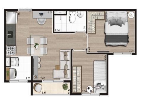 Apartamento à venda com 2 quartos, 37m² - Foto 3