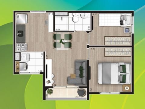 Apartamento à venda com 2 quartos, 37m² - Foto 3