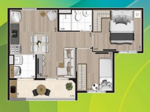 Apartamento à venda com 2 quartos, 37m² - Foto 4