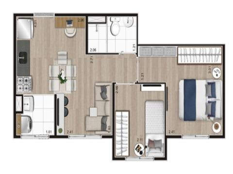 Apartamento à venda com 2 quartos, 35m² - Foto 3